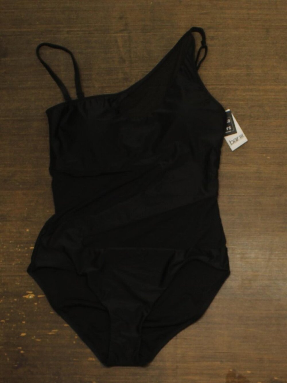 Bar Iii Black Bar Iii One Shoulder Mesh Cutout Piece Swimsuit L Sz L
